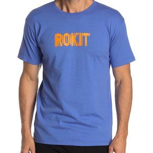 ROKIT Wild Side T-Shirt Blue Cotton Crew Neck Size Medium New